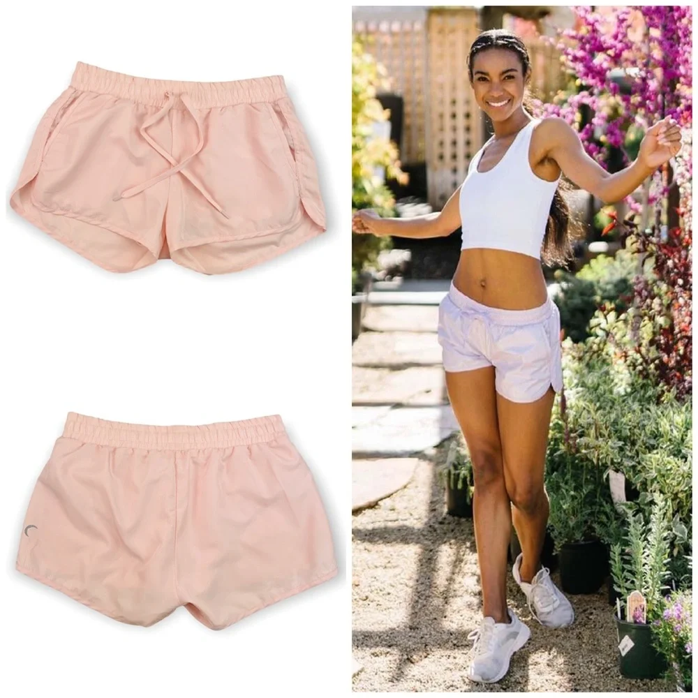 ZYIA Active Bomber Brief Lined Drawstring Shorts Blush_10